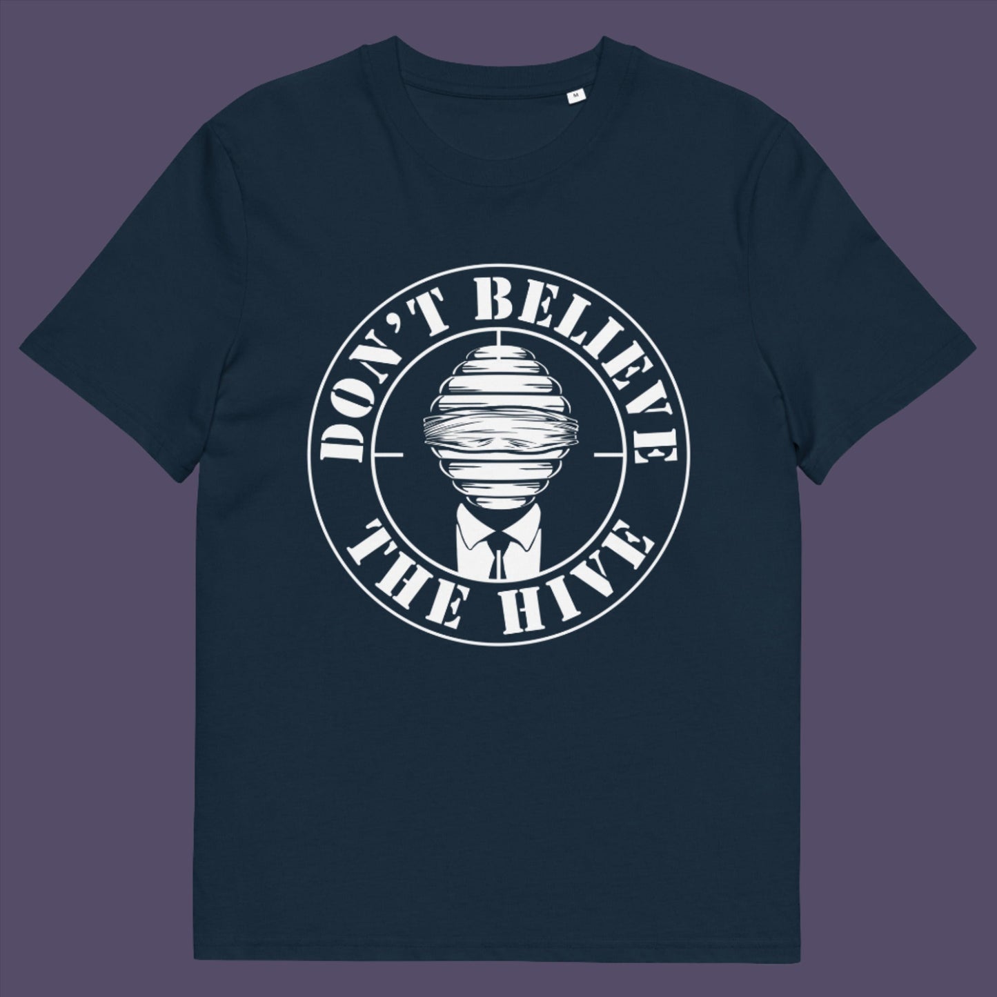 French navy t-shirt. In an ever increasing world of media influence and misinformation, can 'The Majority' no longer be trusted ? Don't get blinded by the hive minded. Support independent thought with this unique alternative t-shirt. Made from 100% organic ring-spun cotton, this social awareness t-shirt is unisex, high-quality, super comfy, and best of all, eco-friendly.
