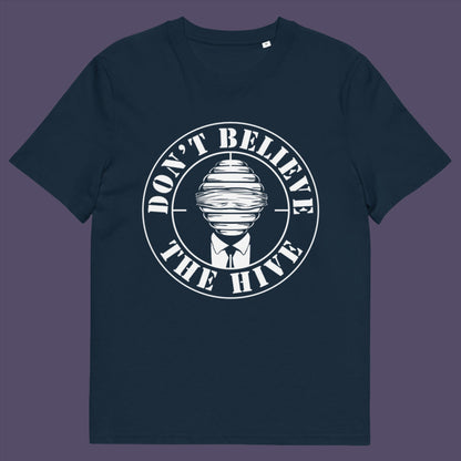 French navy t-shirt. In an ever increasing world of media influence and misinformation, can 'The Majority' no longer be trusted ? Don't get blinded by the hive minded. Support independent thought with this unique alternative t-shirt. Made from 100% organic ring-spun cotton, this social awareness t-shirt is unisex, high-quality, super comfy, and best of all, eco-friendly.