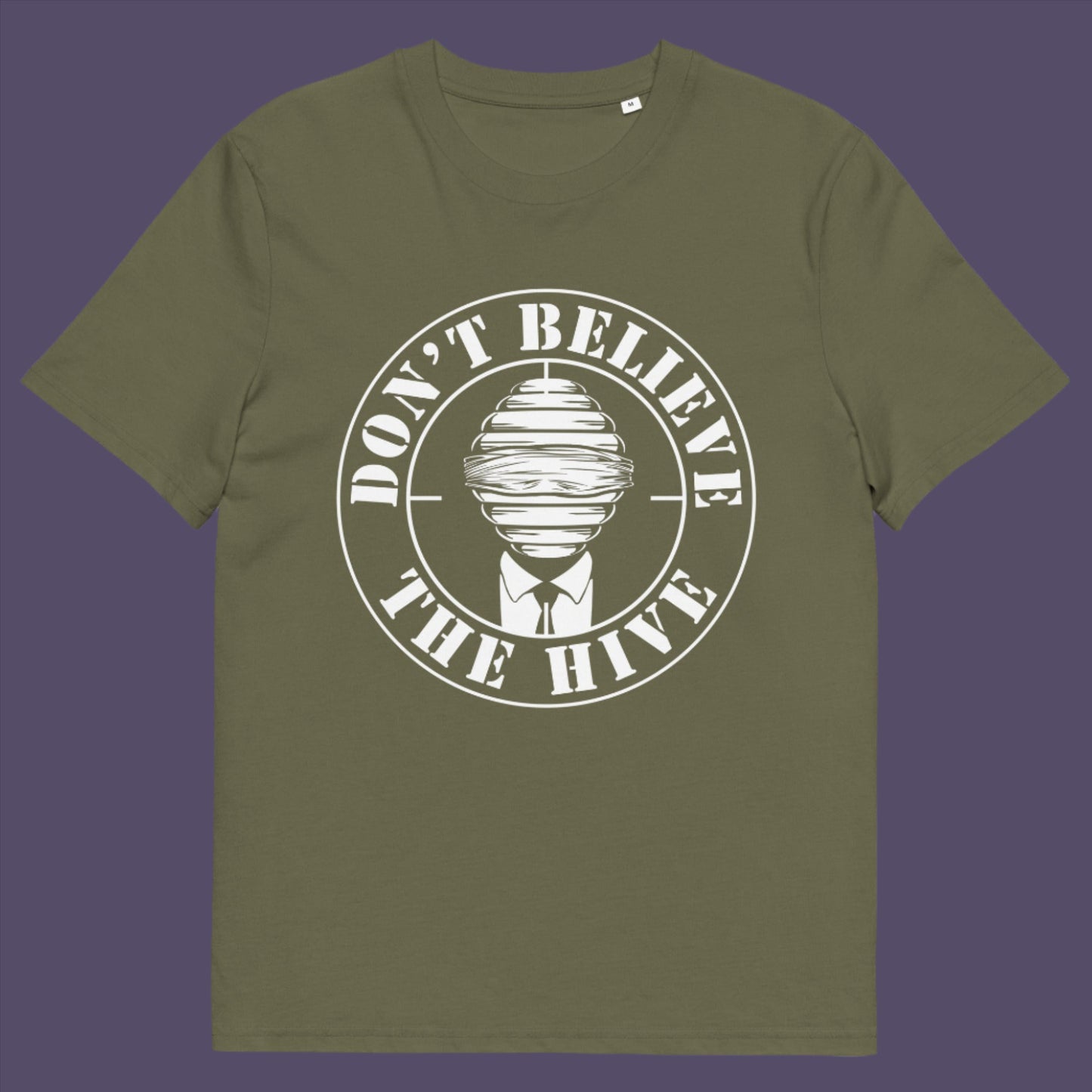 Khaki t-shirt.  In an ever increasing world of media influence and misinformation, can 'The Majority' no longer be trusted ? Don't get blinded by the hive minded. Support independent thought with this unique alternative t-shirt. Made from 100% organic ring-spun cotton, this social awareness t-shirt is unisex, high-quality, super comfy, and best of all, eco-friendly.