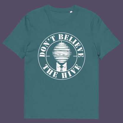 Light blue t-shirt. In an ever increasing world of media influence and misinformation, can 'The Majority' no longer be trusted ? Don't get blinded by the hive minded. Support independent thought with this unique alternative t-shirt. Made from 100% organic ring-spun cotton, this social awareness t-shirt is unisex, high-quality, super comfy, and best of all, eco-friendly.