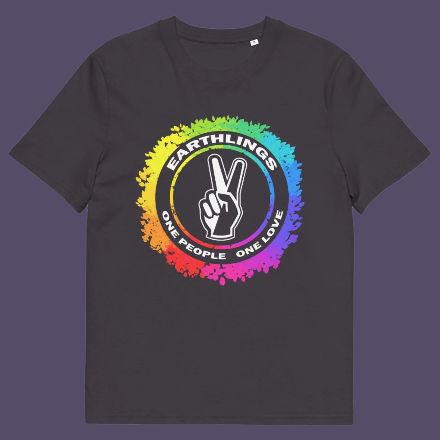 Anthracite t-shirt. This civil rights t shirt is LGTBQ+ friendly and anti-racism. We are all Earthlings and can live in peace and harmony if we put aside our prejudice and fear. This original design promotes social awareness and unity. Made from 100% organic ring-spun cotton, this gay t shirt design is unisex, high-quality, super comfy, and best of all, eco-friendly.