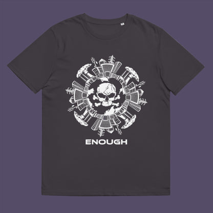 Anthracite t-shirt. An environmental t-shirt highlighting an overcrowding concern. This original design is for all nature lovers who think that enough is enough and don't want to live in a concrete jungle. Made from 100% organic ring-spun cotton, this social political t-shirt is unisex, high-quality, super comfy, and best of all, eco-friendly.