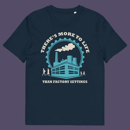 French navy t-shirt. This self confidence t shirt promotes thinking outside the box. When schooling ends, education truly begins. Don't settle for state approved enlightenment, there's a whole world out there !! This design carries a message of personal growth and independent thinking. Only the dead stop learning. Made from 100% organic ring-spun cotton, this self worth t shirt is unisex, high quality, super comfy, and best of all, eco-friendly.