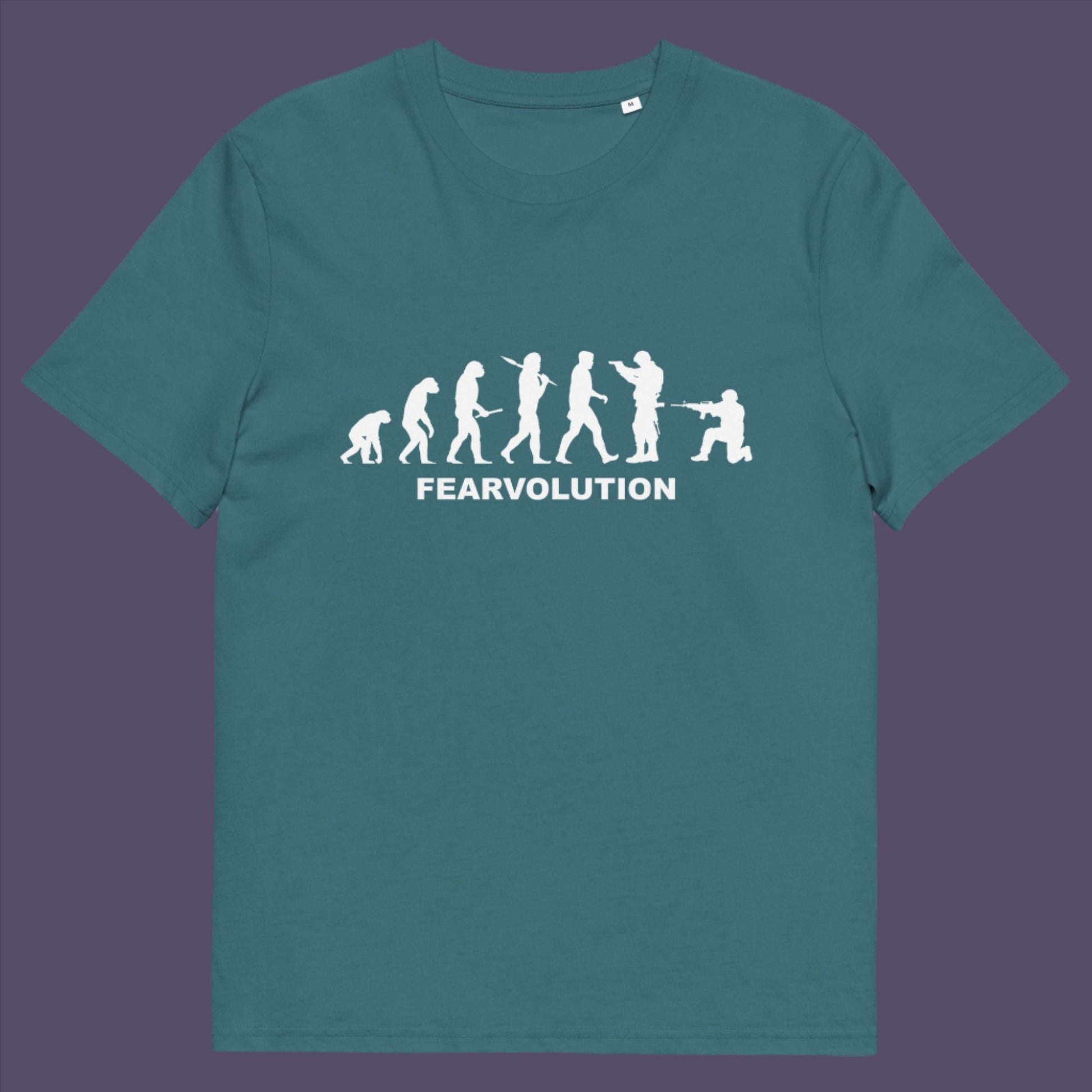 Stargazer t-shirt. This social issues t-shirt displays an alternative view of how we may evolve from here on. Fear is holding us back, fear of change. Made from 100% organic ring-spun cotton, this emotional intelligence t-shirt is unisex, high-quality, super comfy, and best of all, eco-friendly.