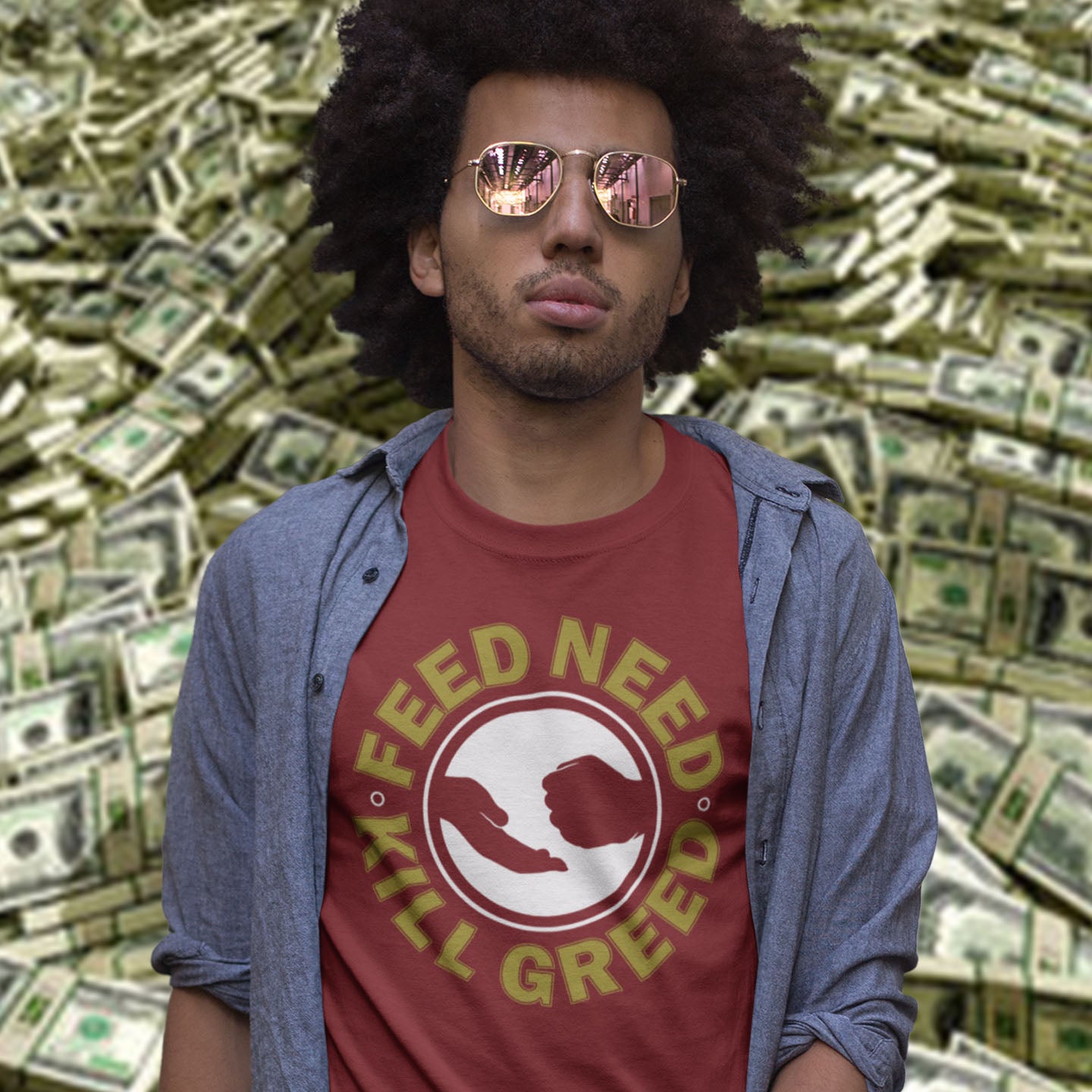 Multi purpose Demo T-shirt. At the root of most protests is the concentration of greed over need. Made from 100% organic ring-spun cotton, this unisex t-shirt is a total must-have. It's high-quality, super comfy, and best of all—eco-friendly.