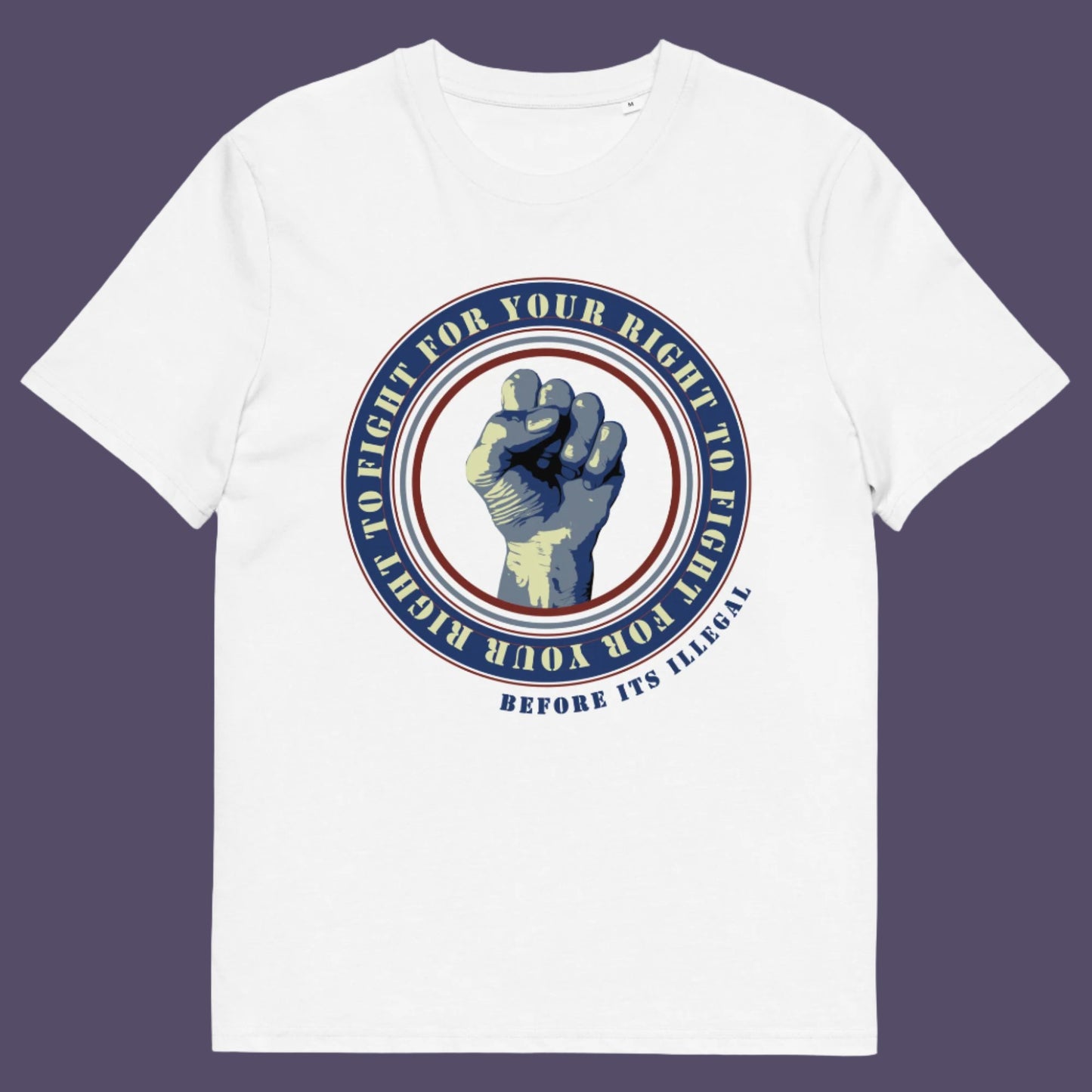 White t-shirt. A civil rights t-shirt reminding us not to take our freedom for granted. Fight for your right to demonstrate before it's made illegal. Made from 100% organic ring-spun cotton, this anti-establishment t-shirt is unisex, high-quality, super comfy, and best of all, eco-friendly.
