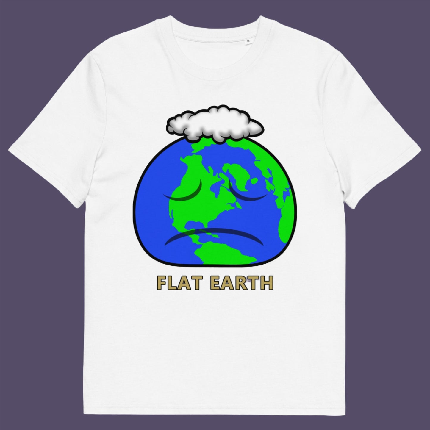 White t-shirt. This funny conspiracy theorist t shirt plays on the idea of the earth being flat. Could it just be a little bored or depressed. Made from 100% organic ring-spun cotton, this funny flat earth conspiracy theory t shirt is unisex, high-quality, super comfy, and best of all, eco-friendly.