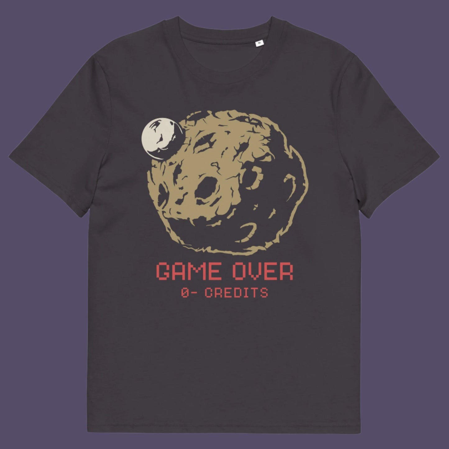 Anthracite t shirt. A save the earth t shirt design suggesting we are not taking our environmental issues seriously enough, and are treating it all like a game. The problem is that when this game ends, it ends. Planet and environmental concern for gamers and everybody else. Made from 100% organic ring-spun cotton, this save the earth t shirt is unisex, high-quality, super comfy, and best of all, eco-friendly.