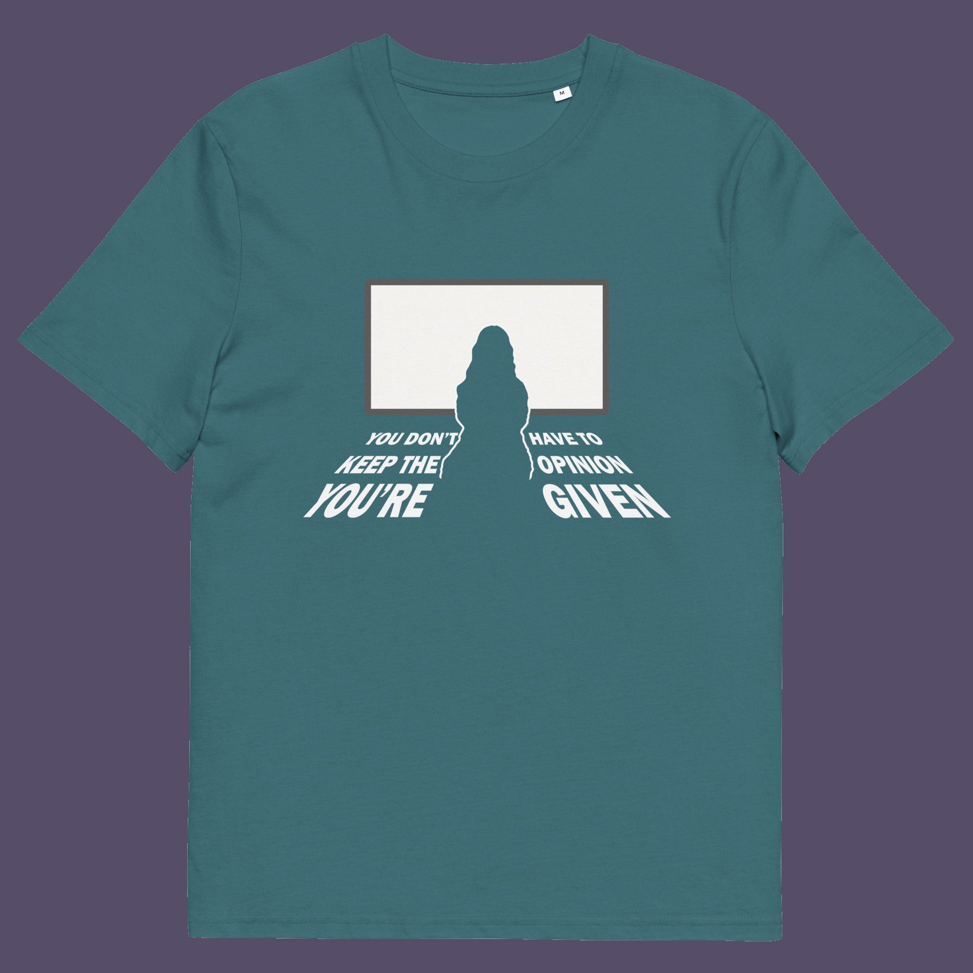 Stargazer t shirt. A non conformist t shirt design to promote self awareness. In a age of external influence. especially from mass media, lets not forget that you still own the right to investigate and form your own opinion. A design to promote independent thought and the need to think outside the box. Made from 100% organic ring-spun cotton, this self worth t shirt is unisex, high quality, super comfy, and best of all, eco-friendly.