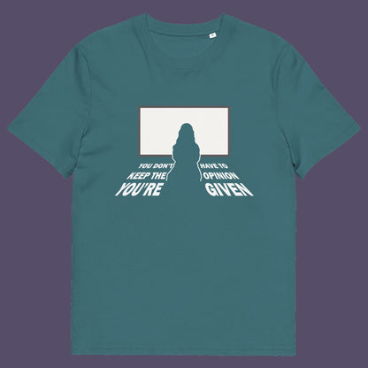 Stargazer t shirt. A non conformist t shirt design to promote self awareness. In a age of external influence. especially from mass media, lets not forget that you still own the right to investigate and form your own opinion. A design to promote independent thought and the need to think outside the box. Made from 100% organic ring-spun cotton, this self worth t shirt is unisex, high quality, super comfy, and best of all, eco-friendly.