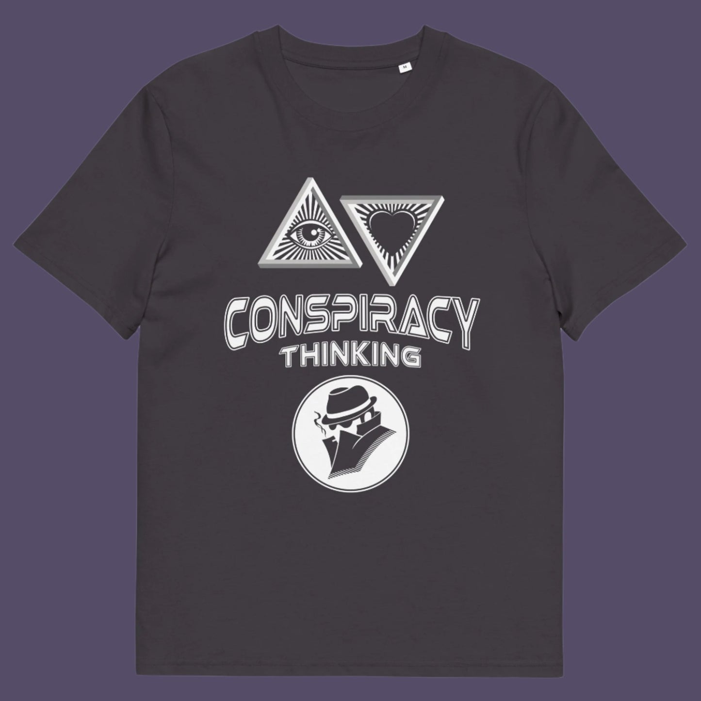 Anthracite t-shirt. A cryptic conspiracy theory t-shirt design for all of those conspiracy theory lovers out there who know it's more than a theory, it's a way of life. From Alien advocates or bigfoot believers to Cabal conspiracy theorists, an original design for all. Made from 100% organic ring-spun cotton, this conspiracy theory t-shirt is unisex, high-quality, super comfy, and best of all, eco-friendly.
