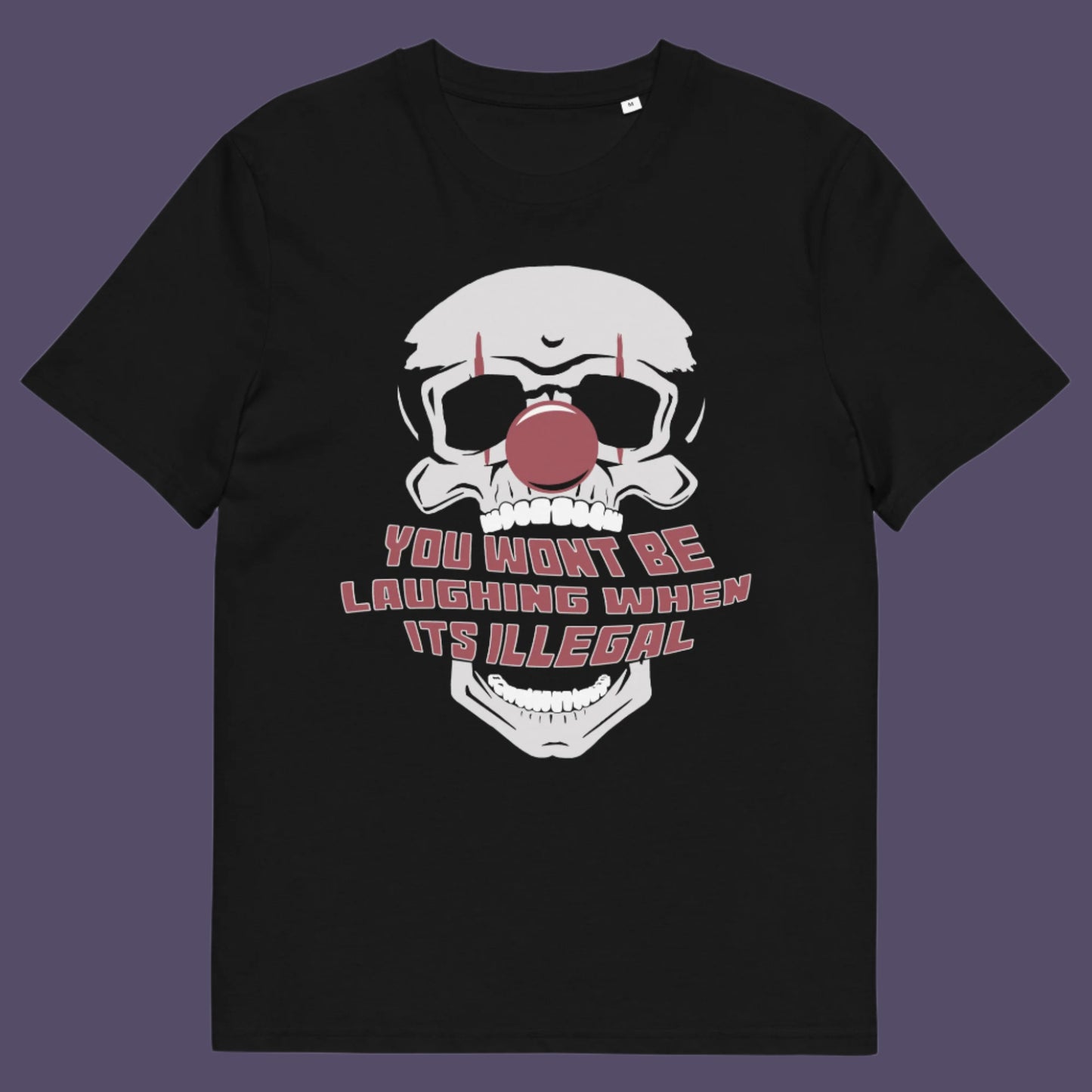 Black t shirt. This civil liberties t shirt opposes too much government power. A satirical view of the ever increasing control and suppression of diversity. A unique urban art t shirt design, ideal for everyone who believes that fear based political policies are squeezing the fun out of life and killing the essence of society ? Made from 100% organic ring-spun cotton, these funny activist t shirts are unisex, high-quality, super comfy, and best of all, eco-friendly.