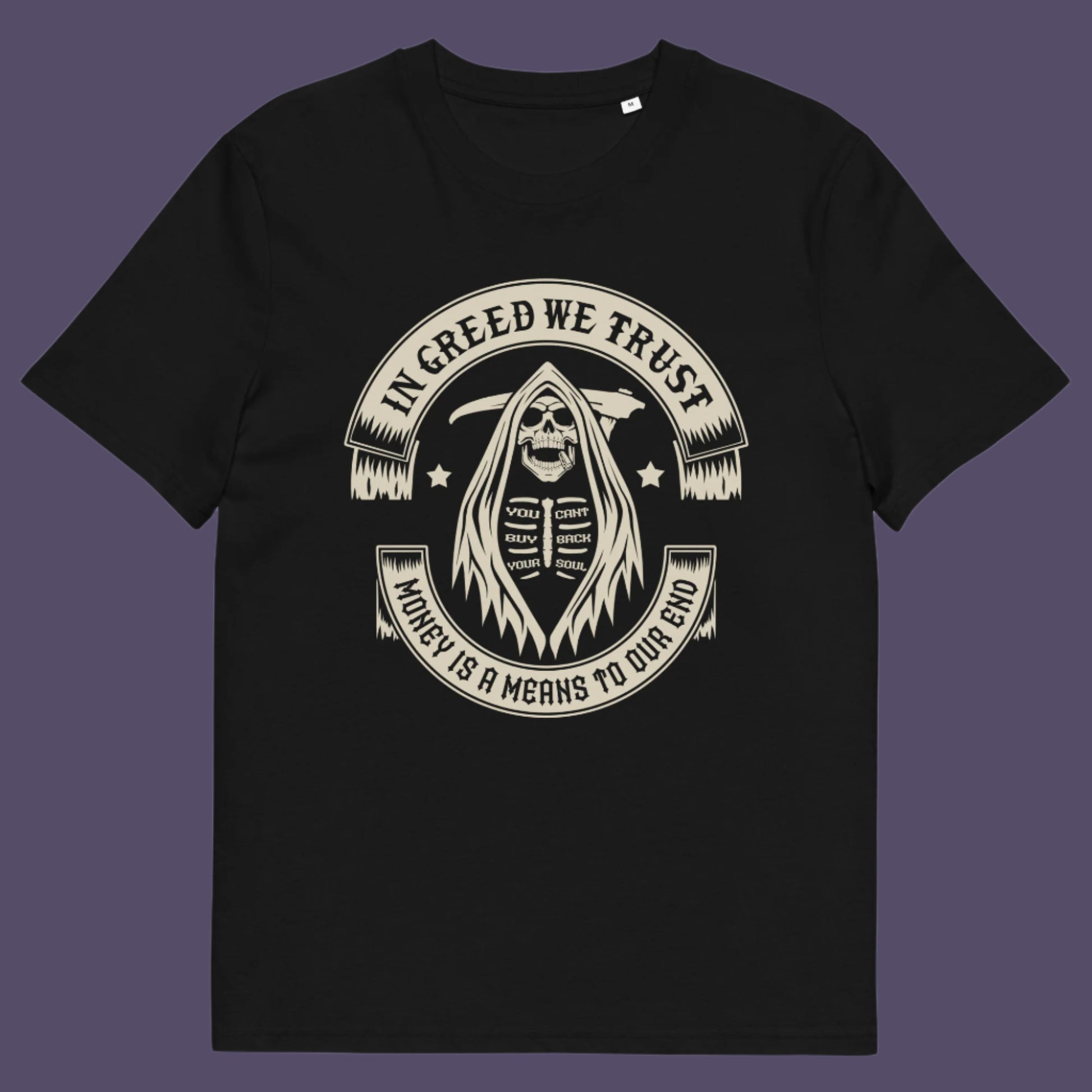 Black t shirt. A broken society t shirt implying we have made greed our new God. If you believe our obsession with money is lowering the standards of society, help create social awareness with this anti capitalism t shirt. Could it be that money worship will be the end of us ? Made from 100% organic ring-spun cotton, this broken society t shirt is unisex, high quality, super comfy, and best of all, eco-friendly.
