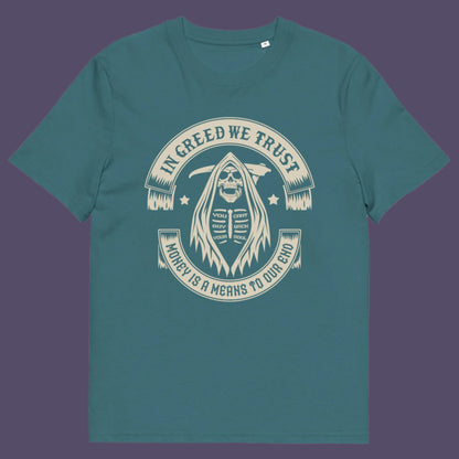 Stargazer t shirt. A broken society t shirt implying we have made greed our new God. If you believe our obsession with money is lowering the standards of society, help create social awareness with this anti capitalism t shirt. Could it be that money worship will be the end of us ? Made from 100% organic ring-spun cotton, this broken society t shirt is unisex, high quality, super comfy, and best of all, eco-friendly.