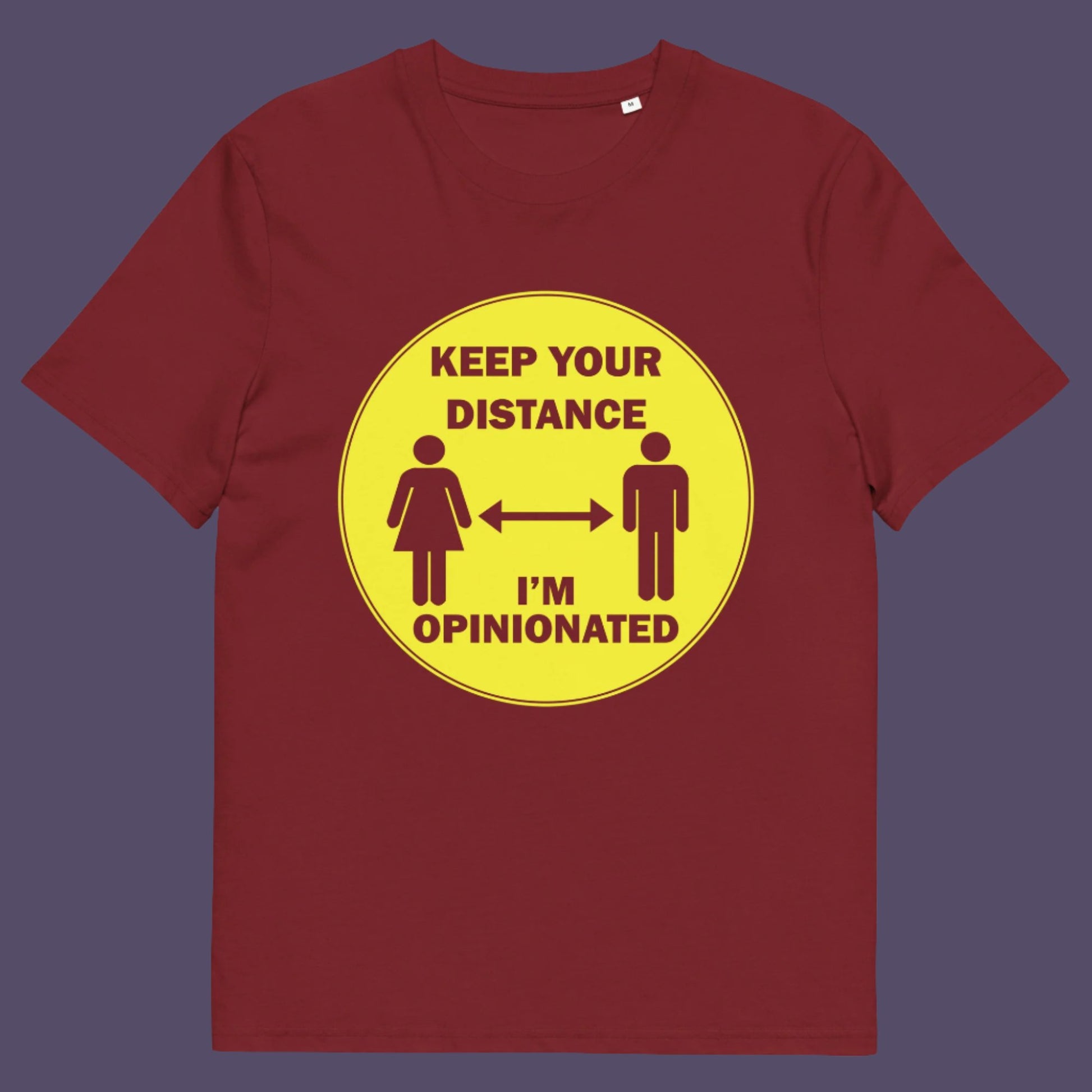 Burgundy t-shirt. This opinionated t shirt design is a warning to people who speak before they think. It's best to warn them before they try to treat you like a clone. Made from 100% organic ring-spun cotton, this urban art t shirt is unisex, high-quality, super comfy, and best of all, eco-friendly.