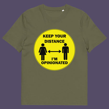 Khaki t-shirt. This opinionated t shirt design is a warning to people who speak before they think. It's best to warn them before they try to treat you like a clone. Made from 100% organic ring-spun cotton, this urban art t shirt is unisex, high-quality, super comfy, and best of all, eco-friendly.