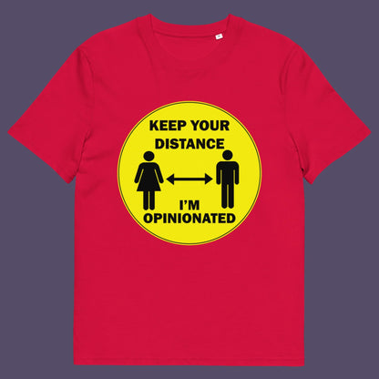 Red t-shirt. This opinionated t shirt design is a warning to people who speak before they think. It's best to warn them before they try to treat you like a clone. Made from 100% organic ring-spun cotton, this urban art t shirt is unisex, high-quality, super comfy, and best of all, eco-friendly.