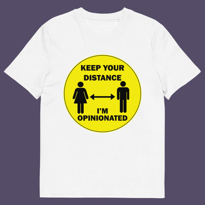 White t-shirt. This opinionated t shirt design is a warning to people who speak before they think. It's best to warn them before they try to treat you like a clone. Made from 100% organic ring-spun cotton, this urban art t shirt is unisex, high-quality, super comfy, and best of all, eco-friendly.