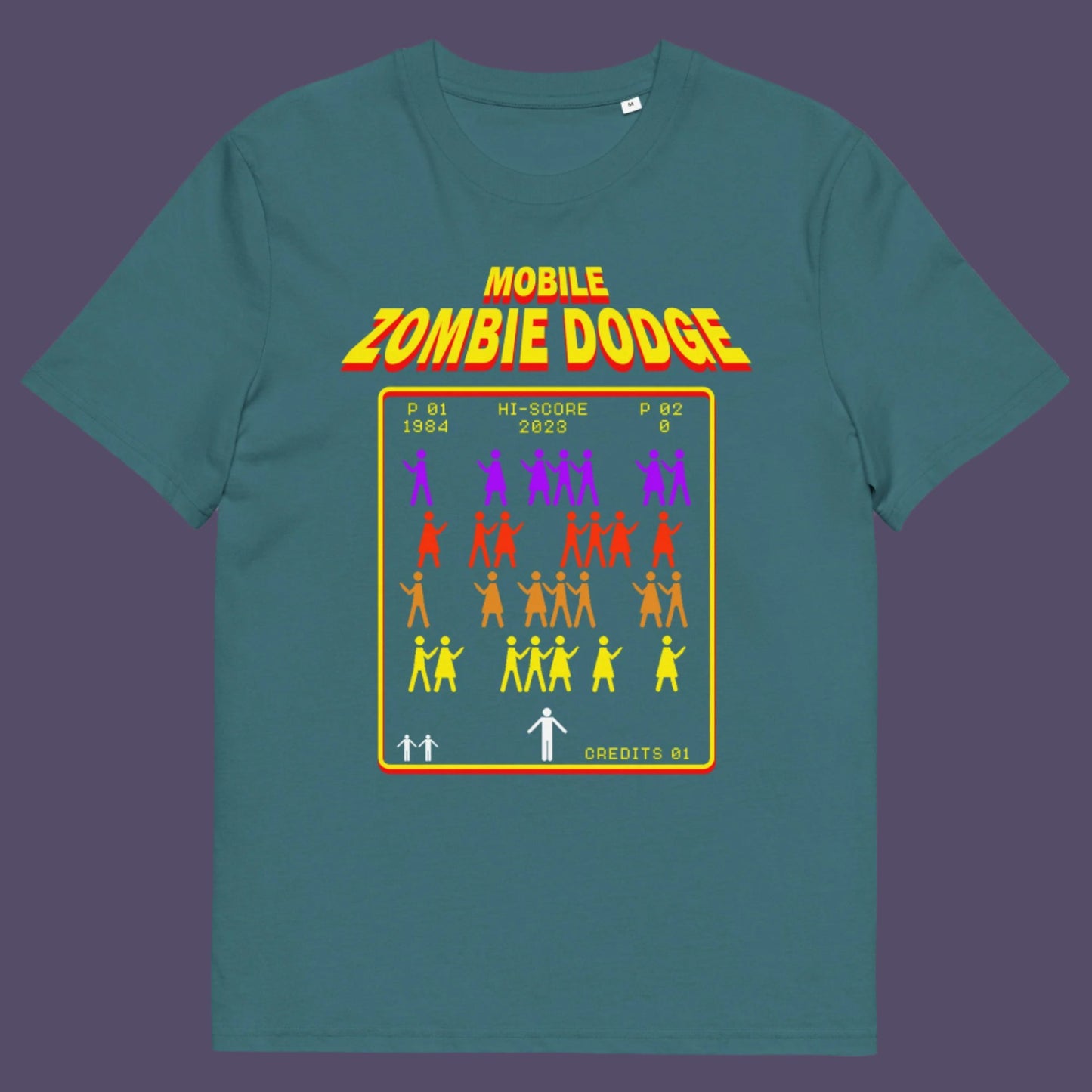 Stargazer t-shirt. A satirical gamer t-shirt design for anyone who feels they are in a repetitive 80's video game every time they enter a crowded street scene. Welcome to the age of the mobile phone and lack of social awareness. Made from 100% organic ring-spun cotton, this unisex gamer t-shirt is alternative and original. It's high-quality, super comfy, and best of all—eco-friendly.