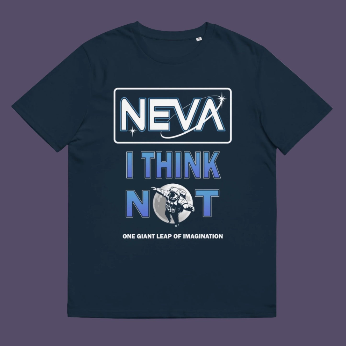 French navy t-shirt. A conspiracy theory t-shirt design for all you die hard moon landing sceptics out there. Made from 100% organic ring-spun cotton, this witty conspiracy theory t-shirt is unisex, high-quality, super comfy, and best of all, eco-friendly.