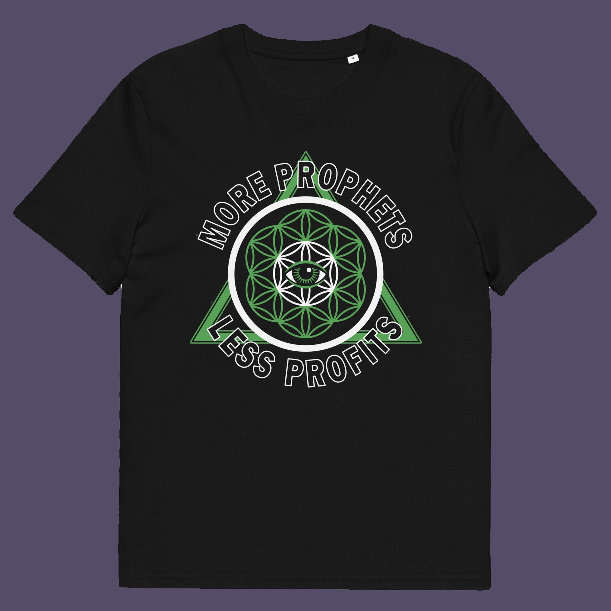 Black t shirt. This anti capitalism t shirt suggests we are following the wrong kind of profit. Society will never advance as a whole through greed but could really benefit from some ethical guidance. Made from 100% organic ring-spun cotton, this anti capitalist t shirt is unisex, high quality, super comfy, and best of all, eco-friendly.