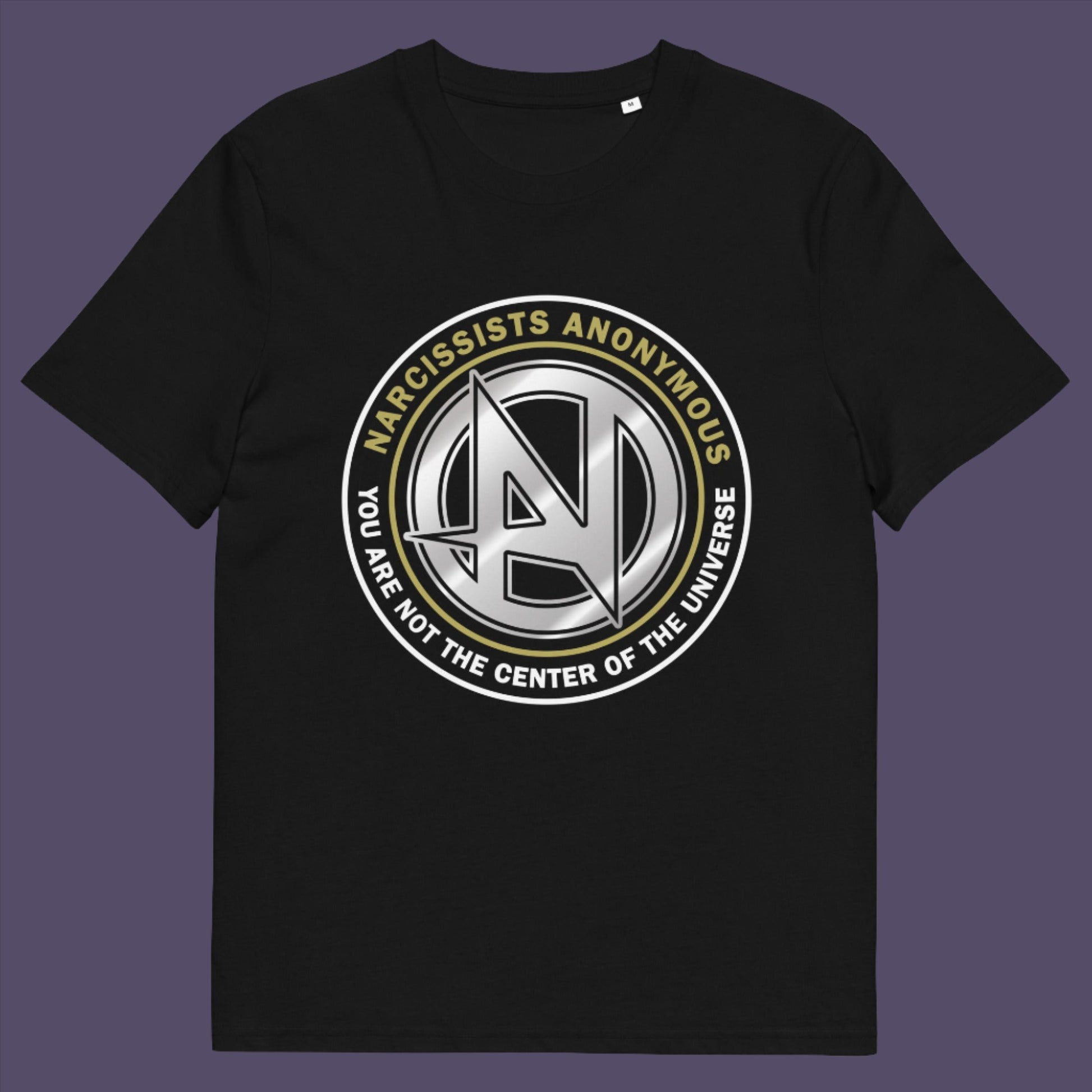 Black t-shirt A satirical t-shirt design suggesting narcissism is an illness in need of treatment. Wouldn't it be good if there was a place narcissists could go to get therapy and support for their disease. Made from 100% organic ring-spun cotton, this emotional intelligence t-shirt is unisex, high-quality, super comfy, and best of all, eco-friendly.