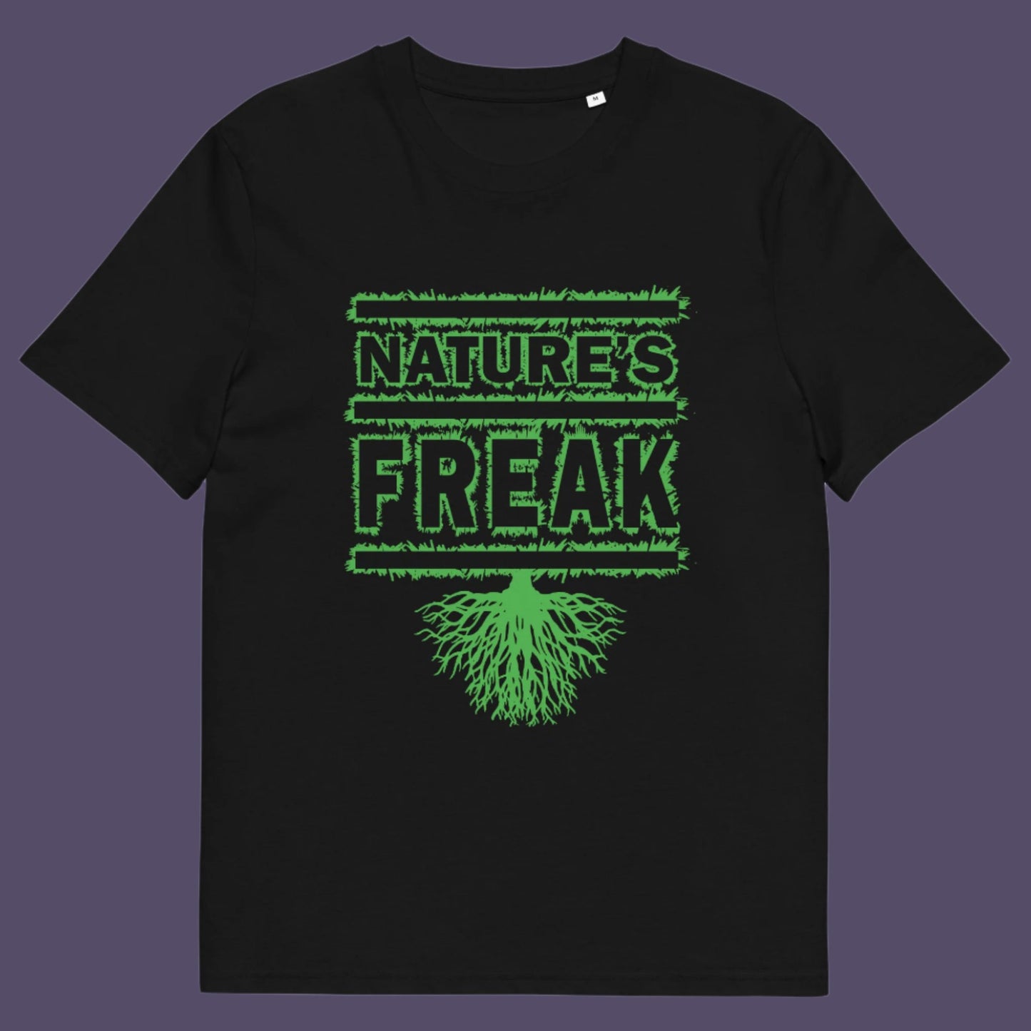 Black t shirt. A protect the planet t shirt design for all children of nature who are proud to be part of a beautiful eco system. This stencil graffiti t shirt is ideal if you believe you are surrounded by freaks of nature while feeling like one of nature's freaks. Made from 100% organic ring-spun cotton, this nature lover t shirt is unisex, high-quality, super comfy, and best of all, eco-friendly.