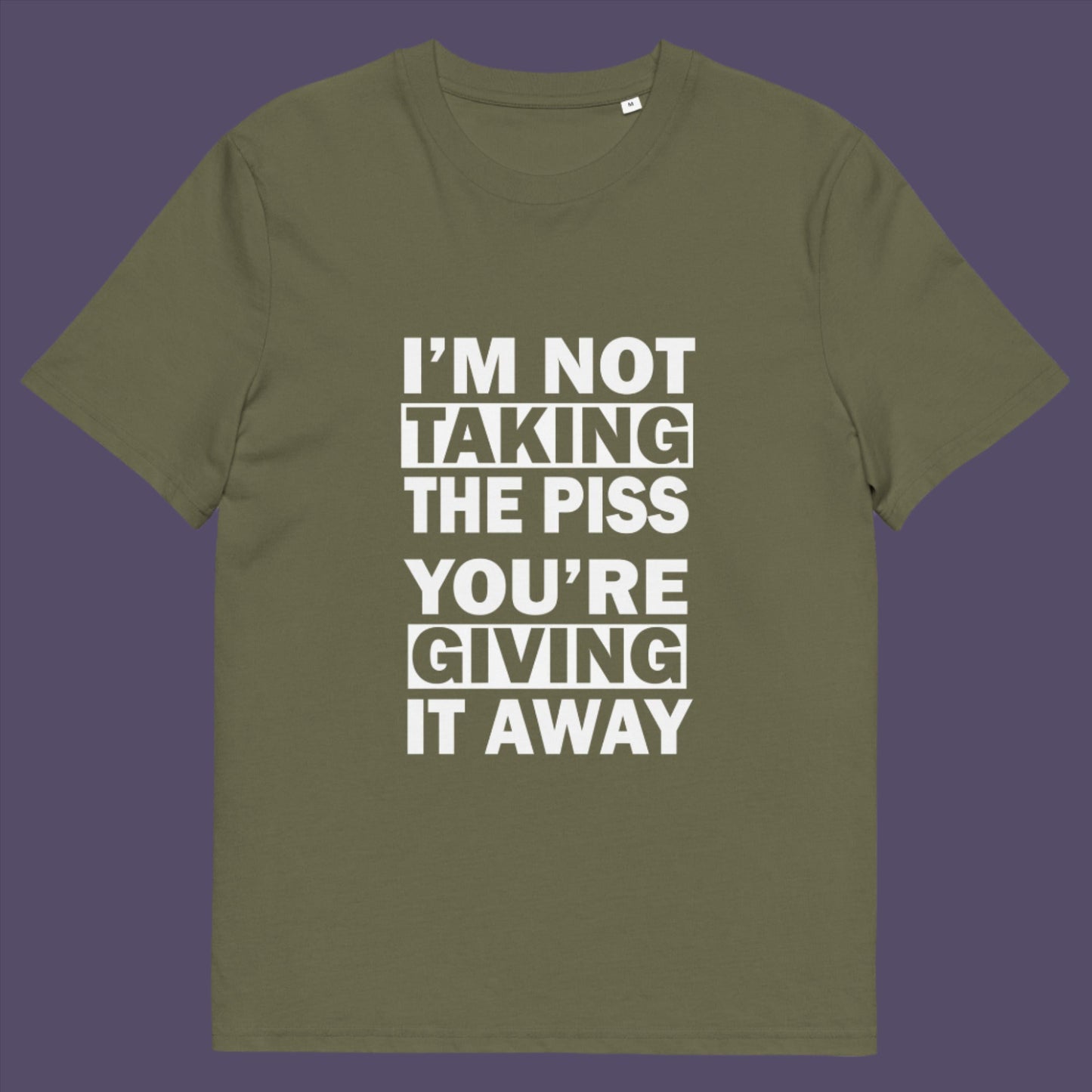 Khaki t-shirt. A clever slogan t shirt design suggesting some people just set themselves up to be laughed at. Light hearted banter between friends , "No offence intended mate". Made from 100% organic ring-spun cotton, this sarcastic slogan t shirt is unisex, high-quality, super comfy, and best of all, eco-friendly.