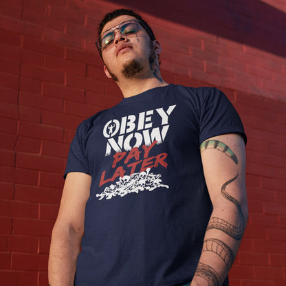 Man standing in an ally. This broken society t shirt highlights our need to act against corruption. The longer we ignore and comply to a broken system now the more we will pay for it later. Made from 100% organic ring-spun cotton, this anti government t shirt is unisex, high-quality, super comfy, and best of all, eco-friendly.