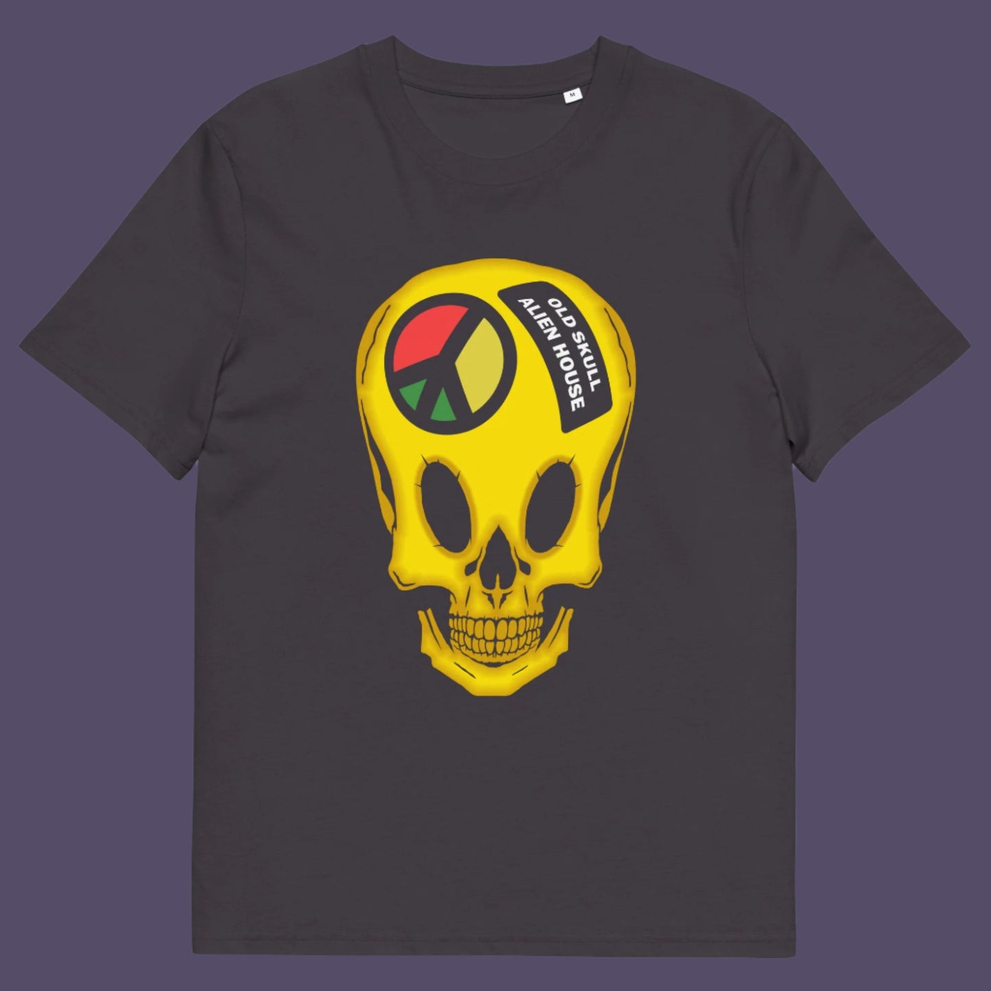 Anthracite t shirt. A twisted 90's acid house t shirt design. You would be forgiven for having a fuzzy memory of the 90's if you were involved in the rave scene. An old skool acid house design for people who think outside the box and love aliens. Made from 100% organic ring-spun cotton, this funny 90's acid house t shirt is unisex, high-quality, super comfy, and best of all, eco-friendly.