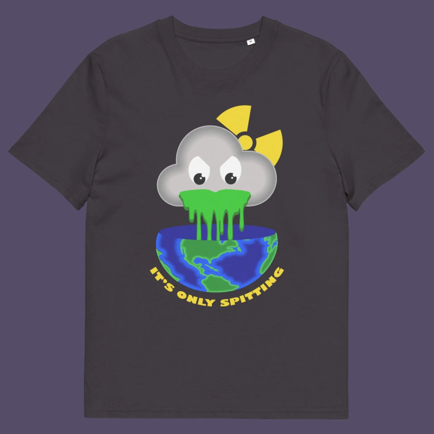 Anthracite t-shirt. A sarcastic climate awareness t-shirt. We can pretend we're not having a climate crisis but we'll pay for it later. This unique design is a dig at actionless optimism. Made from 100% organic ring-spun cotton, this environmental awareness t-shirt is unisex, high-quality, super comfy, and best of all, eco-friendly.