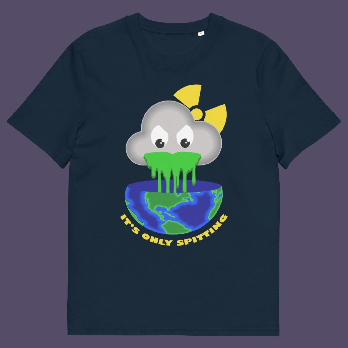 French navy t-shirt. A sarcastic climate awareness t-shirt. We can pretend we're not having a climate crisis but we'll pay for it later. This unique design is a dig at actionless optimism. Made from 100% organic ring-spun cotton, this environmental awareness t-shirt is unisex, high-quality, super comfy, and best of all, eco-friendly.