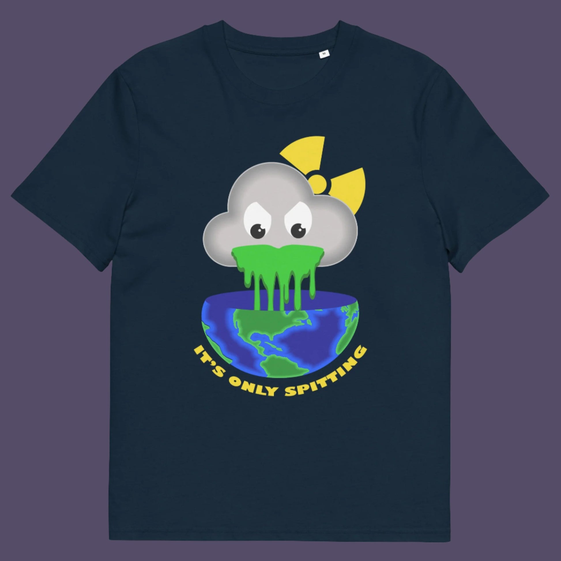 French navy t-shirt. A sarcastic climate awareness t-shirt. We can pretend we're not having a climate crisis but we'll pay for it later. This unique design is a dig at actionless optimism. Made from 100% organic ring-spun cotton, this environmental awareness t-shirt is unisex, high-quality, super comfy, and best of all, eco-friendly.