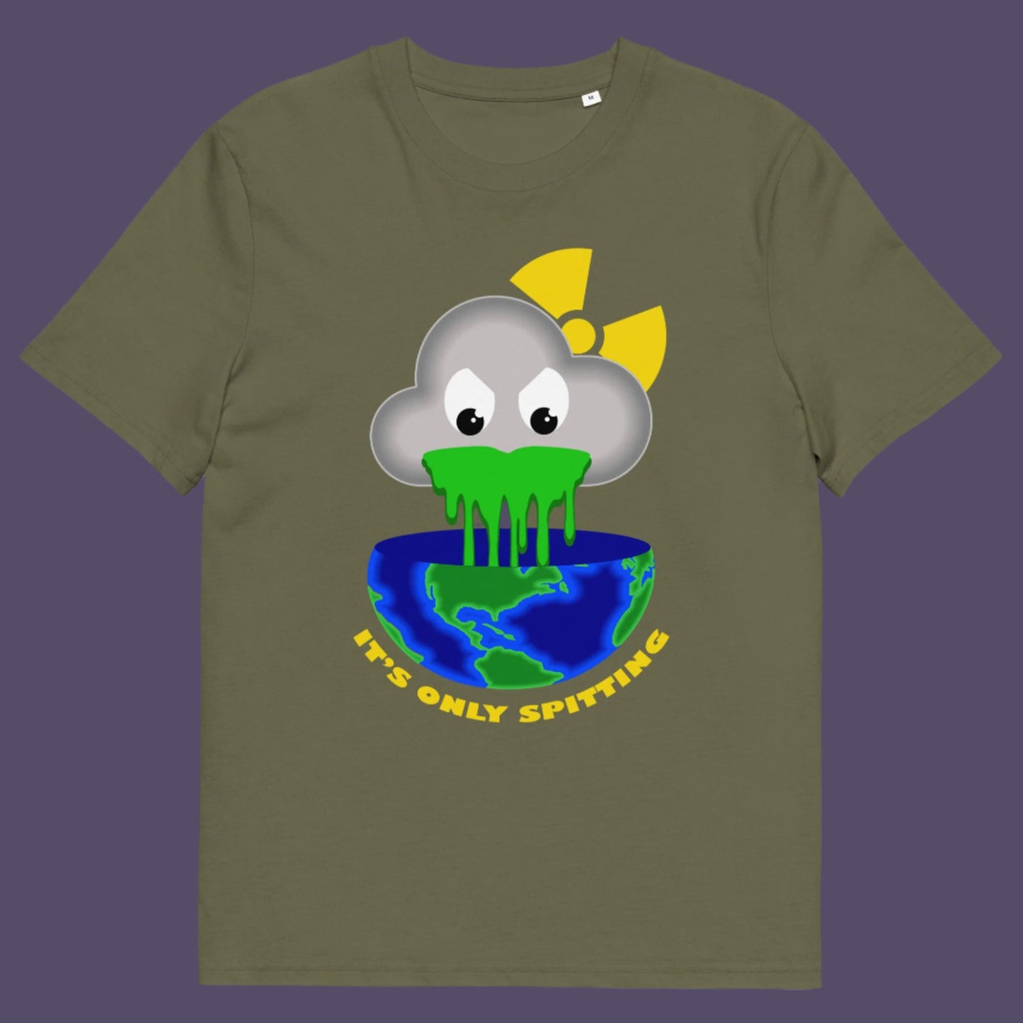 Khaki t-shirt. A sarcastic climate awareness t-shirt. We can pretend we're not having a climate crisis but we'll pay for it later. This unique design is a dig at actionless optimism. Made from 100% organic ring-spun cotton, this environmental awareness t-shirt is unisex, high-quality, super comfy, and best of all, eco-friendly.