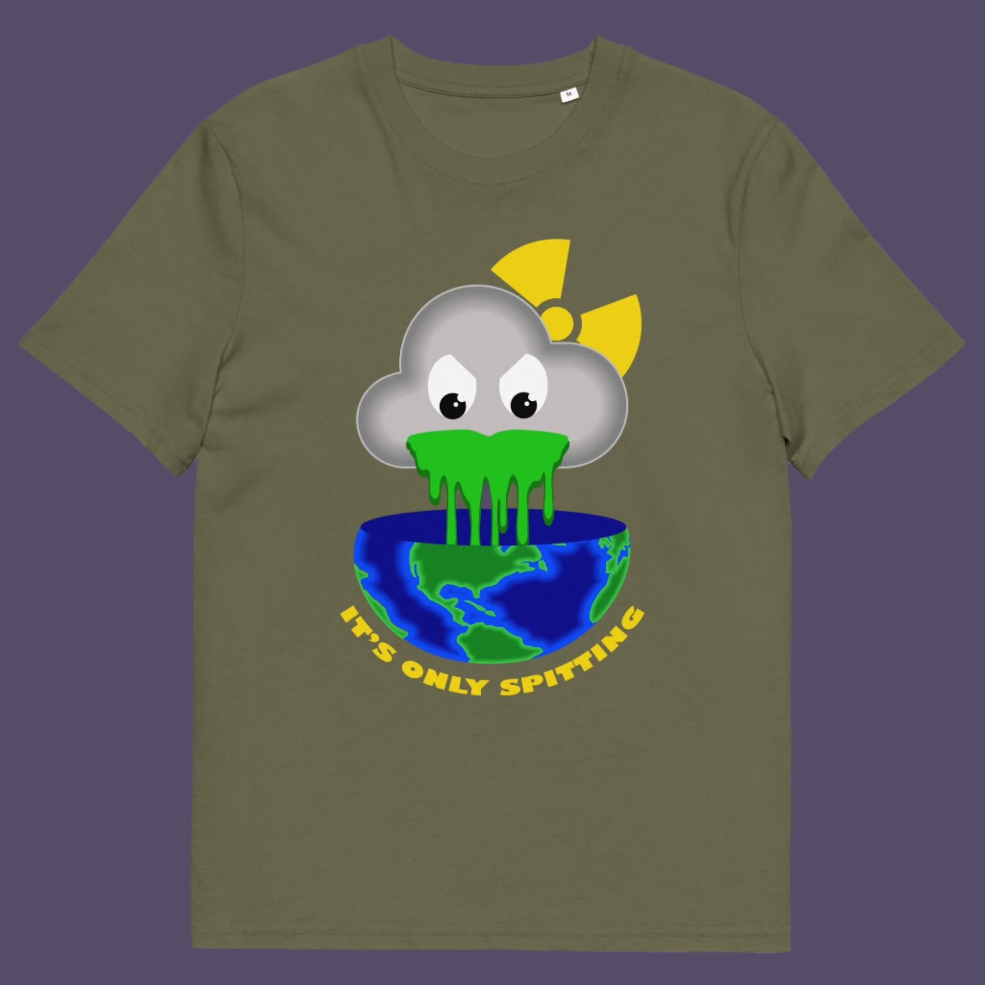 Khaki t-shirt. A sarcastic climate awareness t-shirt. We can pretend we're not having a climate crisis but we'll pay for it later. This unique design is a dig at actionless optimism. Made from 100% organic ring-spun cotton, this environmental awareness t-shirt is unisex, high-quality, super comfy, and best of all, eco-friendly.