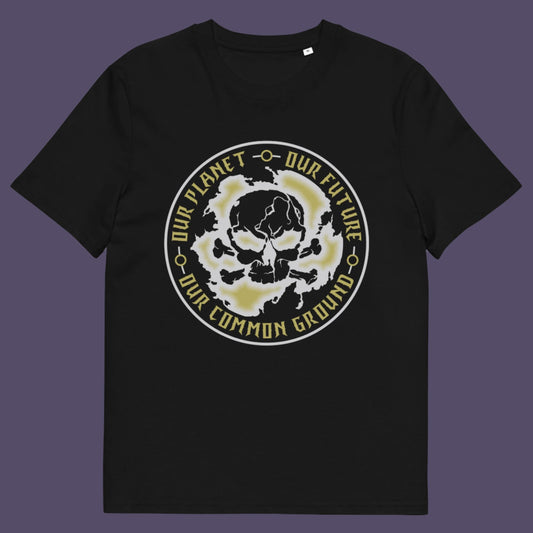 Black t-shirt. A save the planet t shirt for nature lovers who have environmental concern. Planet welfare should be something we can all agree on. Made from 100% organic ring-spun cotton, this save the Earth t shirt is unisex, high-quality, super comfy, and best of all, eco-friendly. Grey design.