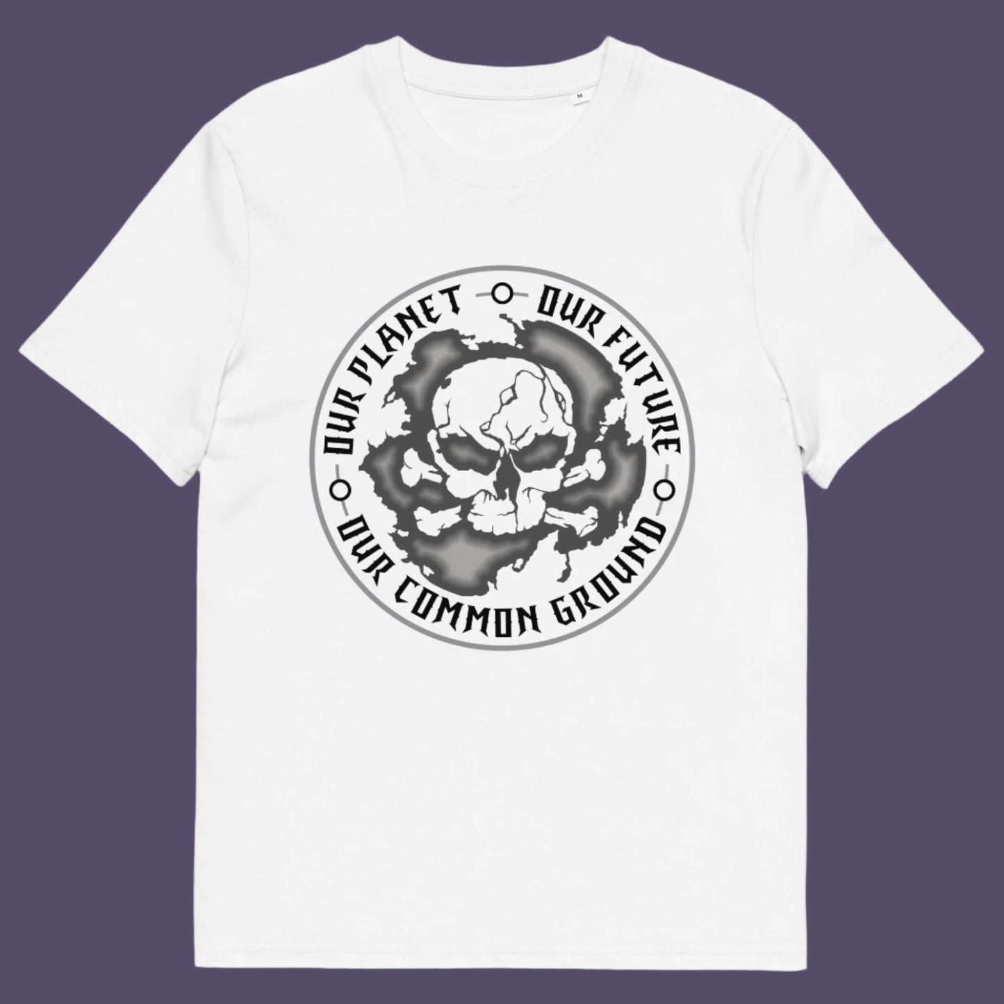 White t-shirt. A save the planet t shirt for nature lovers who have environmental concern. Planet welfare should be something we can all agree on. Made from 100% organic ring-spun cotton, this save the Earth t shirt is unisex, high-quality, super comfy, and best of all, eco-friendly. Grey design.