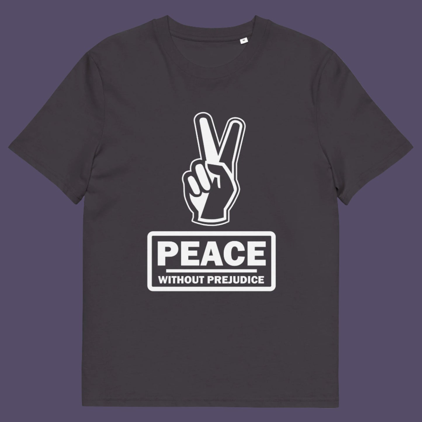 Grey t-shirt. This anti-prejudice t-shirt highlights how equality is a key component of peace on Earth. For us to live in harmony we need to improve our emotional intelligence and acceptance of differences, especially when it comes to racial issues .Made from 100% organic ring-spun cotton, this anti racism, pro equality t-shirt is unisex, high-quality, super comfy, and best of all, eco-friendly.