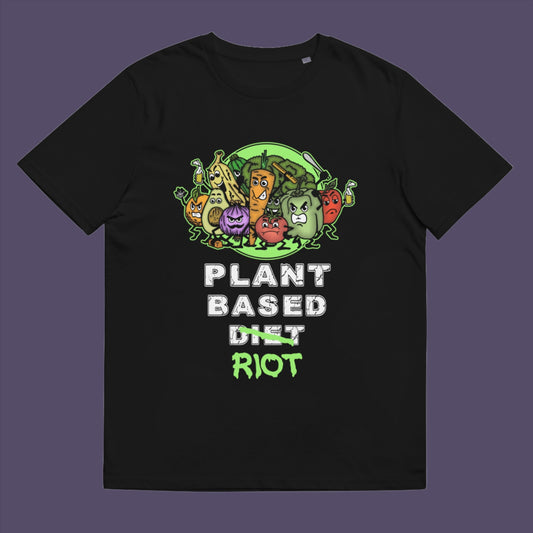 Black t-shirt. A funny plant based vegan t-shirt design to highlight the speed at which people seem to be embracing a plant based diet. Welcome to the revolution ! Made from 100% organic ring-spun cotton, this humorous vegan t-shirt is unisex, high-quality, super comfy, and best of all, eco-friendly.