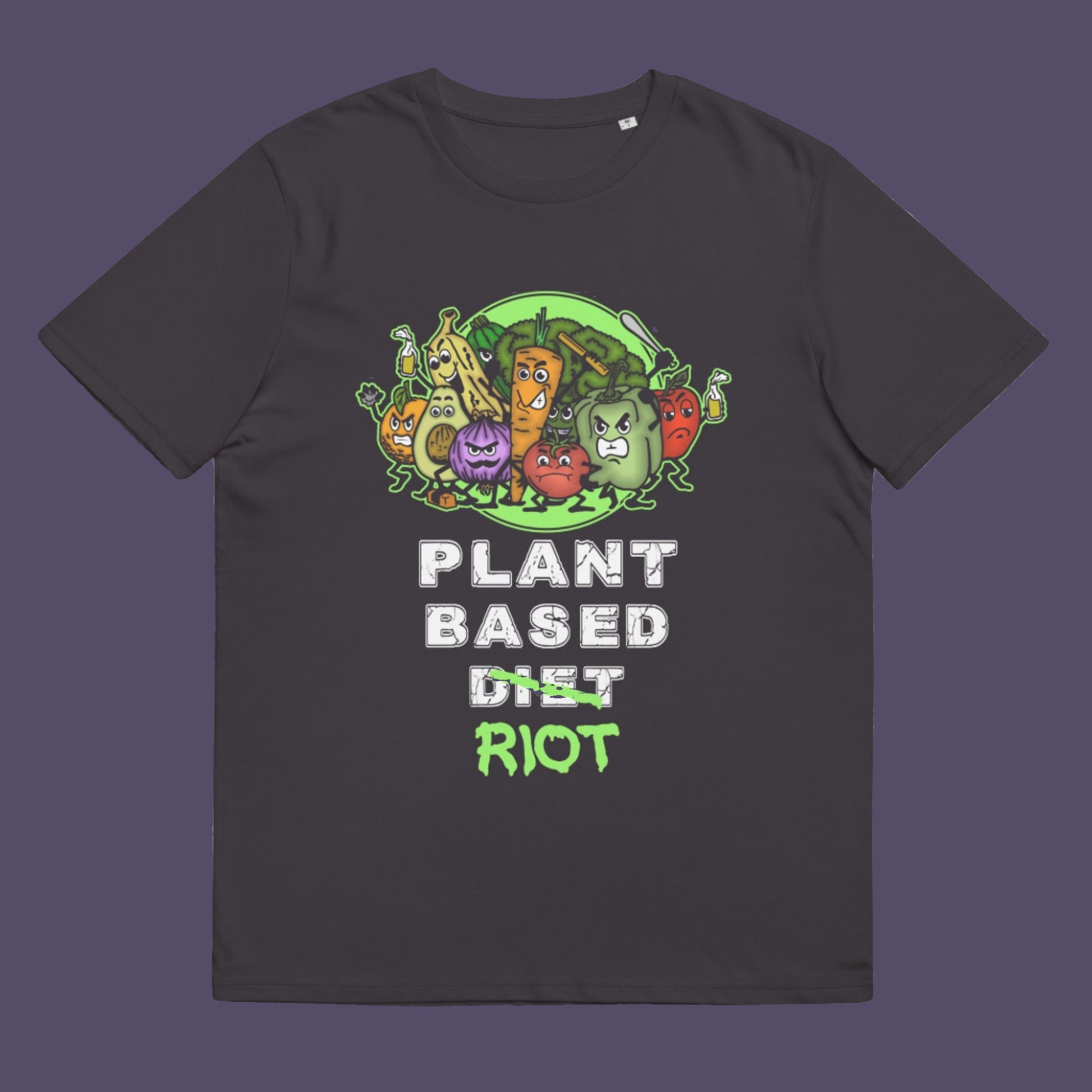 Anthracite t-shirt. A funny plant based dairy free t shirt design to highlight the speed at which people seem to be embracing a plant based diet. Welcome to the revolution ! Made from 100% organic ring-spun cotton, this funny meat free t shirt is unisex, high-quality, super comfy, and best of all, eco-friendly.