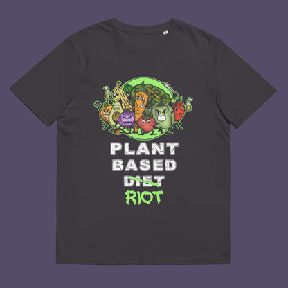 Anthracite t-shirt. A funny plant based dairy free t shirt design to highlight the speed at which people seem to be embracing a plant based diet. Welcome to the revolution ! Made from 100% organic ring-spun cotton, this funny meat free t shirt is unisex, high-quality, super comfy, and best of all, eco-friendly.
