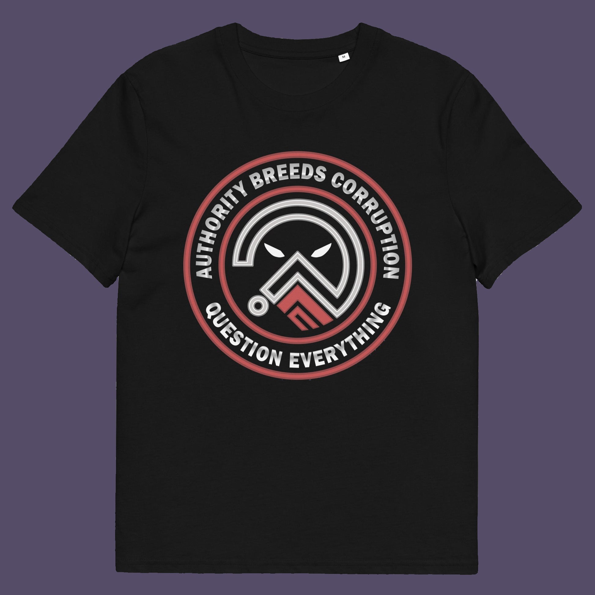 Black t shirt. A question everything t shirt for everyday defiance or leading the next protest rally. Help create social awareness of the dark side of human nature, how power corrupts and authority is abused. To be worn with pride in support of a world where authority should be answerable to the people who put them there. Made from 100% organic ring-spun cotton, this broken society t shirt is unisex, high quality, super comfy, and best of all, eco-friendly.