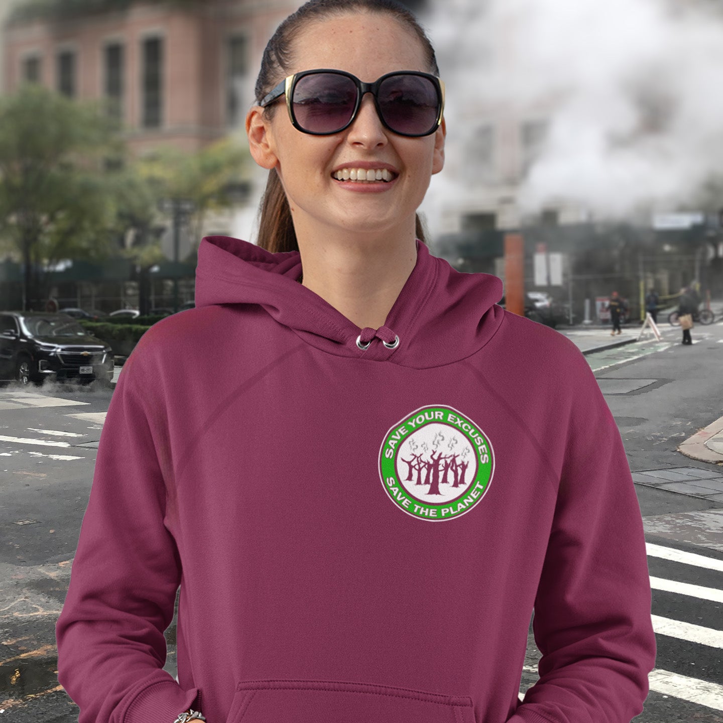 It's time to stop making poor excuses for why we haven't got around to saving the planet yet. Comfortable and practical. It's extra soft and has a convenient front pouch pocket. Made from organic cotton and recycled polyester, this environmental awareness hoodie is a great eco-friendly choice.