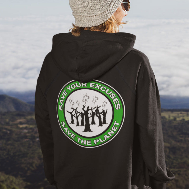 It's time to stop making poor excuses for why we haven't got around to saving the planet yet. Comfortable and practical. It's extra soft and has a convenient front pouch pocket. Made from organic cotton and recycled polyester, this environmental awareness hoodie is a great eco-friendly choice.
