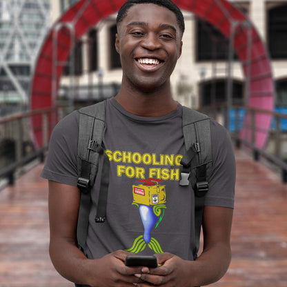 Person wearing a t-shirt with a graphic design and text, standing in an urban setting. This alternative educational t-shirt design conveys a feeling that we are not quite being taught the full picture by our educational system. Great choice for any disgruntled student. Made from 100% organic ring-spun cotton, this witty counterculture t-shirt is unisex, high-quality, super comfy, and best of all, eco-friendly.