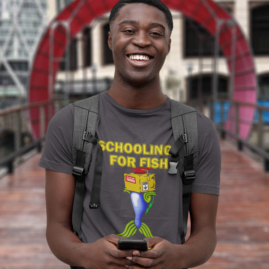 Person wearing a t-shirt with a graphic design and text, standing in an urban setting. This alternative education non conformist t shirt design conveys a feeling that we are not quite being taught the full picture by our educational system. Great choice for any disgruntled student. Made from 100% organic ring-spun cotton, this witty counter culture t shirt is unisex, high-quality, super comfy, and best of all, eco-friendly.