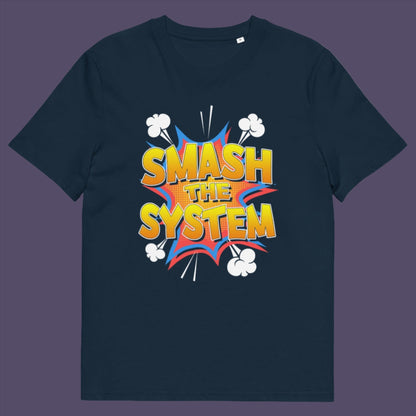 French navy t-shirt. A funny political t-shirt in a comic book style. A unique design for all you politically impatient comic book fans. Made from 100% organic ring-spun cotton, this humorous political t-shirt is unisex, high-quality, super comfy, and best of all, eco-friendly.