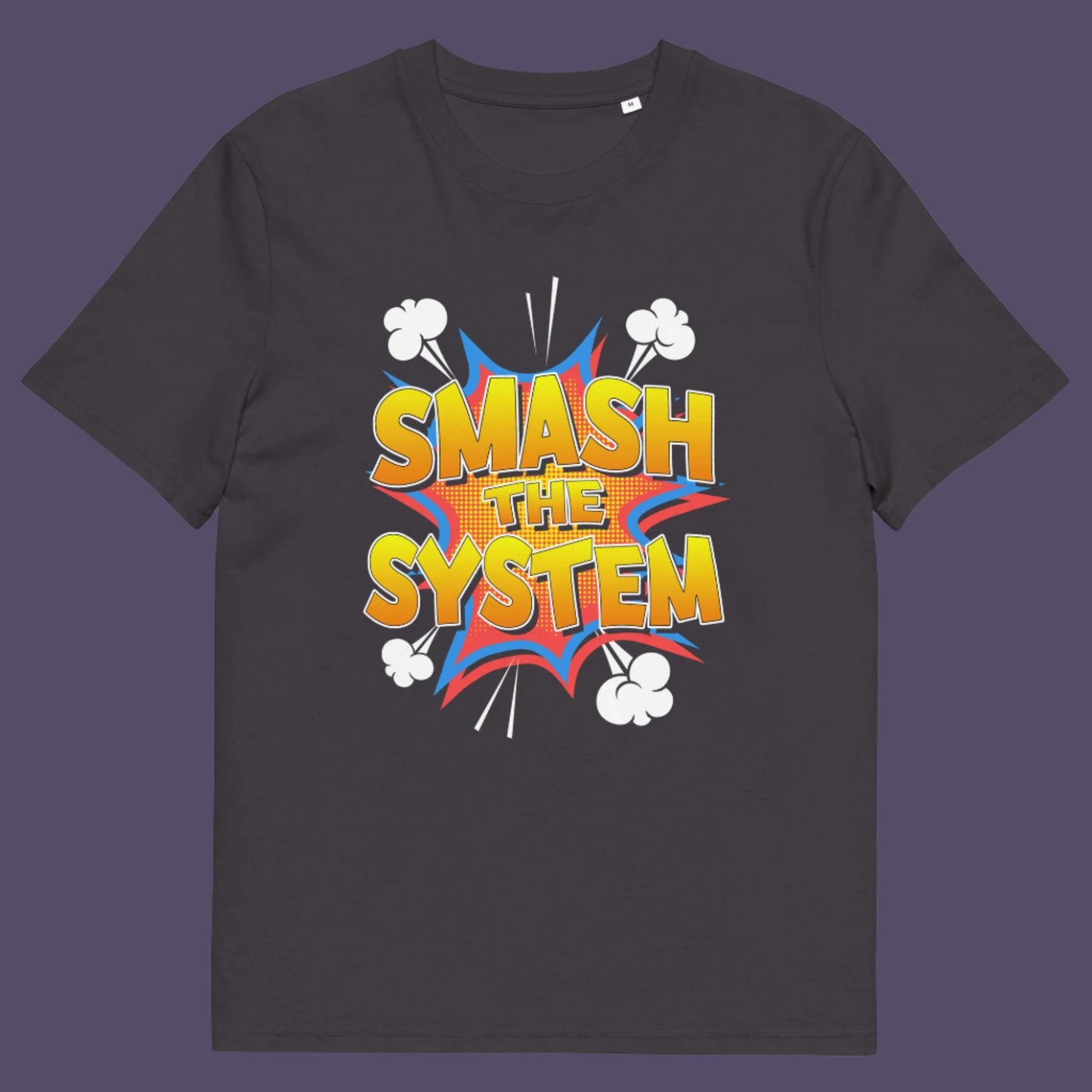 Anthracite t-shirt. An anti government t shirt in a comic book style. A unique design for all you politically impatient comic book fans. Made from 100% organic ring-spun cotton, this non conformist t shirt is unisex, high-quality, super comfy, and best of all, eco-friendly.