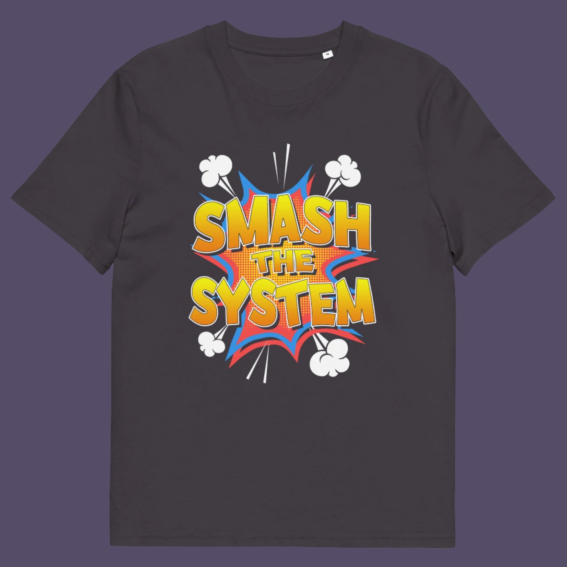 Anthracite t-shirt. An anti government t shirt in a comic book style. A unique design for all you politically impatient comic book fans. Made from 100% organic ring-spun cotton, this non conformist t shirt is unisex, high-quality, super comfy, and best of all, eco-friendly.