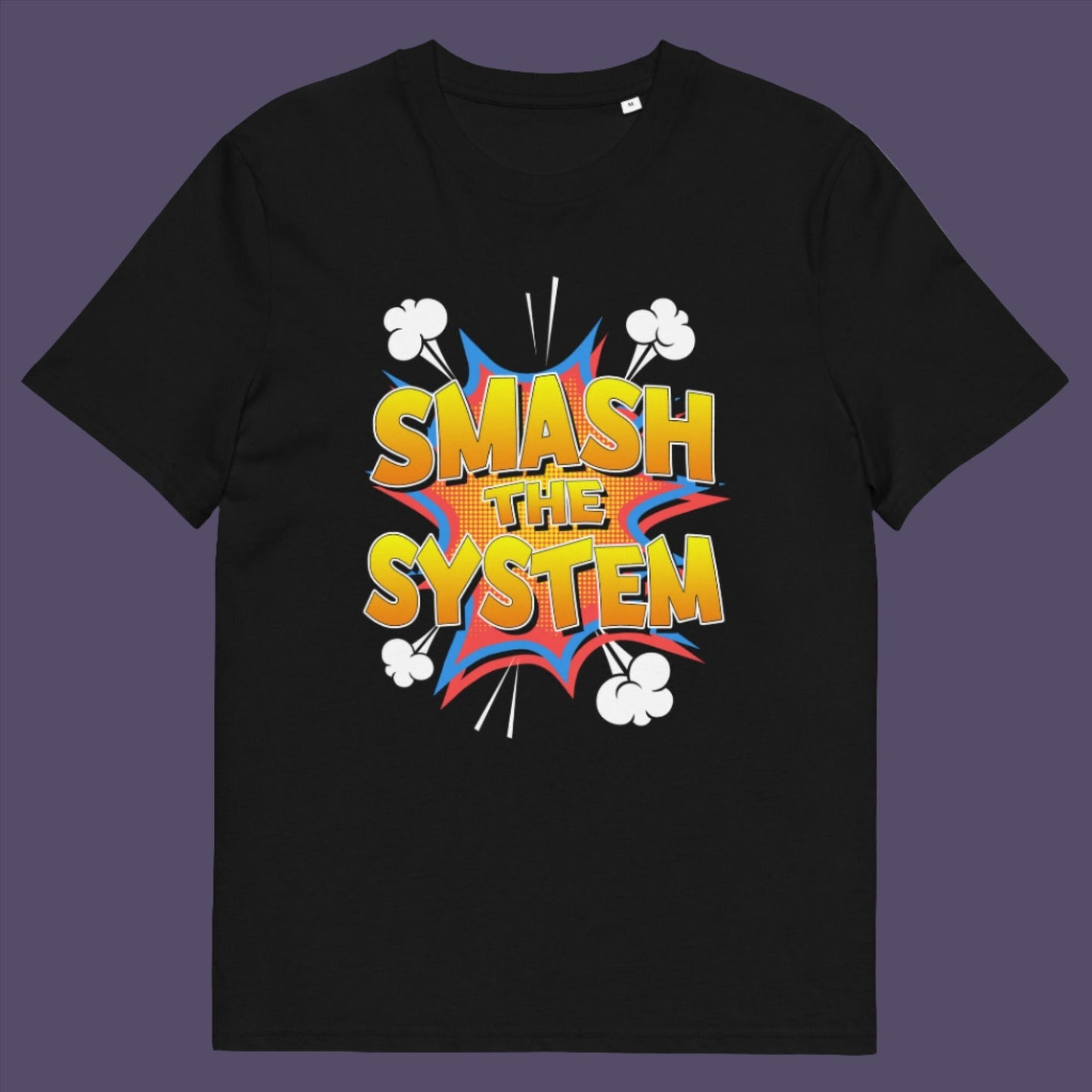 Black t-shirt. An anti government t shirt in a comic book style. A unique design for all you politically impatient comic book fans. Made from 100% organic ring-spun cotton, this non conformist t shirt is unisex, high-quality, super comfy, and best of all, eco-friendly.